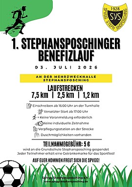 Banner 1. Stephansposchinger Benefizlauf 
