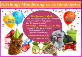 Banner Faschings-Wanderung bei den Vilstal Alpakas