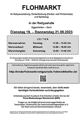 Banner Flohmarkt für Kindersachen (Herbst- und Wintermode)