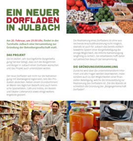 Banner "Dorfladen" - Gründungsversammlung