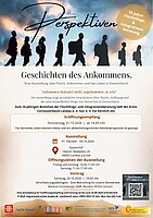 Logo „Perspektiven – Geschichten des Ankommens“ | Eine Ausstellung über Flucht, Ankommen und das Leben in Deutschland