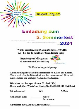 Banner Sommerfest