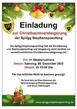 Banner Christbaumversteigerung
