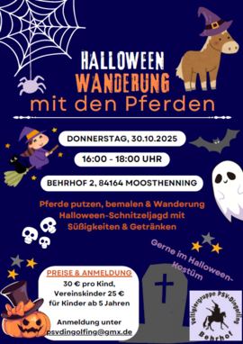Banner Halloween-Wanderung mit den Pferden