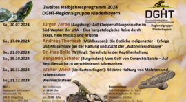 Banner Zweites Halbjahresprogramm 2024 DGHT-Regionalgruppe Niederbayern