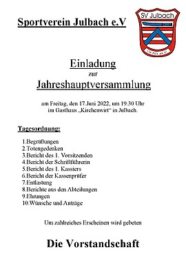 Banner Jahreshauptversammlung