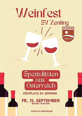 Banner Weinfest des SV Zenting