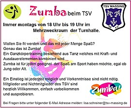 Banner Zumba beim TSV