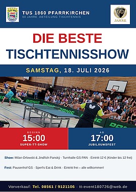 Banner 60 Jahre TT-Abteilung TuS 1860 Pfarrkirchen