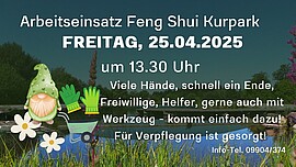 Banner Arbeitseinsatz im Feng Shui Kurpark