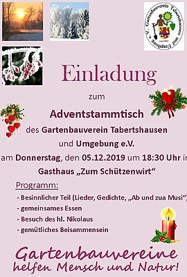 Banner Adventstammtisch mit Nikolausbesuch
