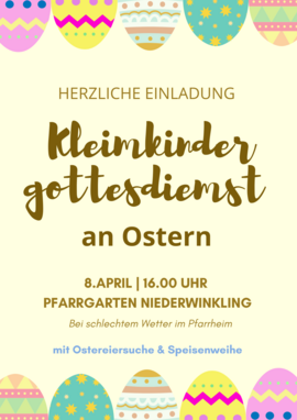 Banner Kleinkindergottesdienst in Niederwinkling