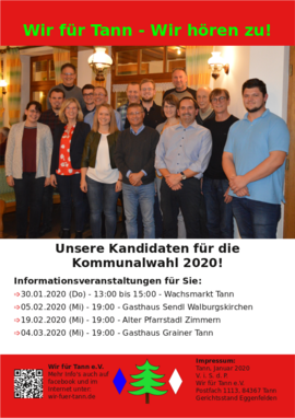 Banner Wir für Tann - Informationen zur Kommunalwahl 2020
