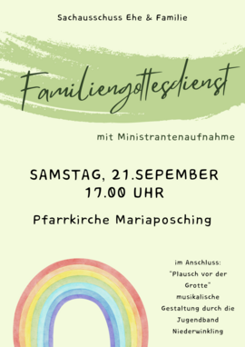 Banner Familiengottesdienst in Mariaposching