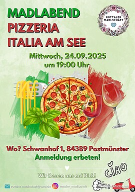 Banner Madlabend - Pizzeria Italia am See Postmünster