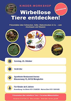 Banner Kinderworkshop Wirbellose