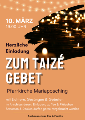 Banner Taizé - Gebet in Mariaposching