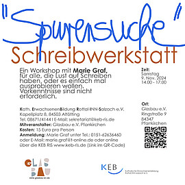 Banner SCHREIBWERKSTATT im GLASBAU Pfarrkirchen
