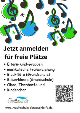 Banner freie Plätze an unserer Musikschule!